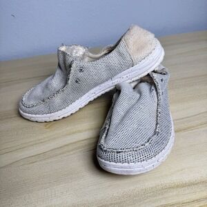 Hey Dude Men's Wally Sox Stone White Size 8 Slip-On No Laces